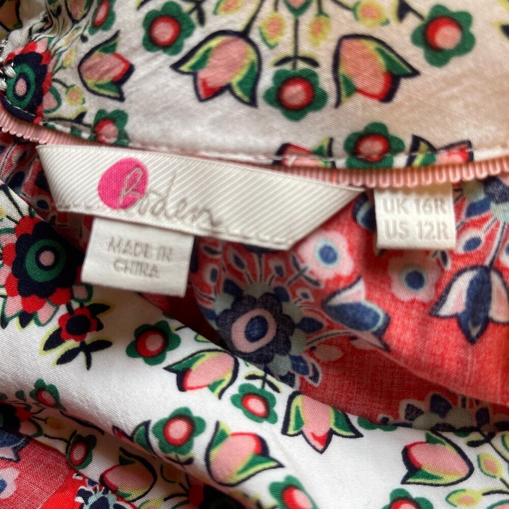 Boden Tile Print Sleeveless Boho Mediterranean Summer Shift Dress Size 12 - Picture 8 of 8